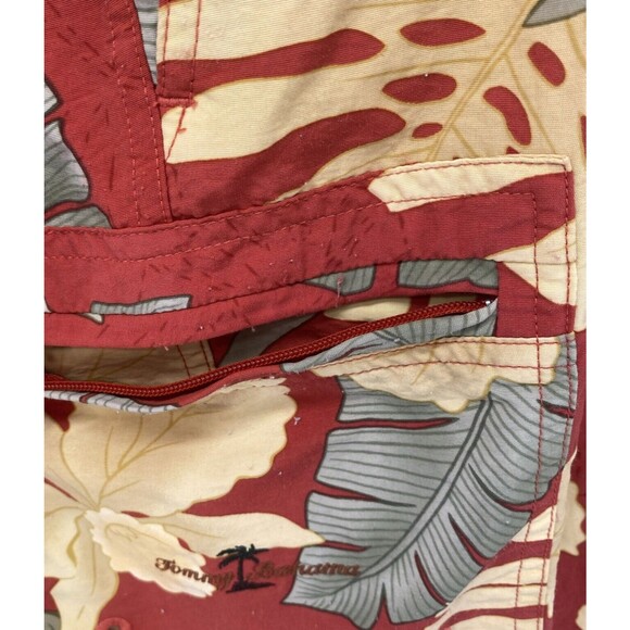 Tommy Bahama Shorts Mens Size XL Orange Floral Swim Trunks Mesh Lining Travel - Picture 10 of 14